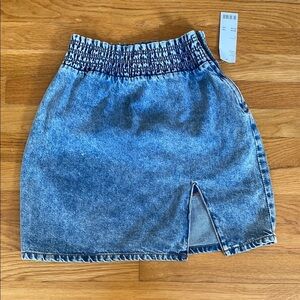 BDG Denim Smocked Pencil Mini Skirt